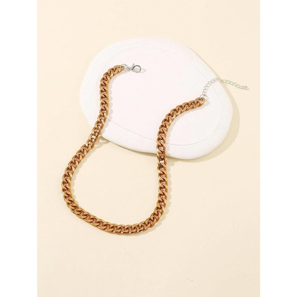 Minimalist chunky gold Chain Necklace - Picture 9 of 11
